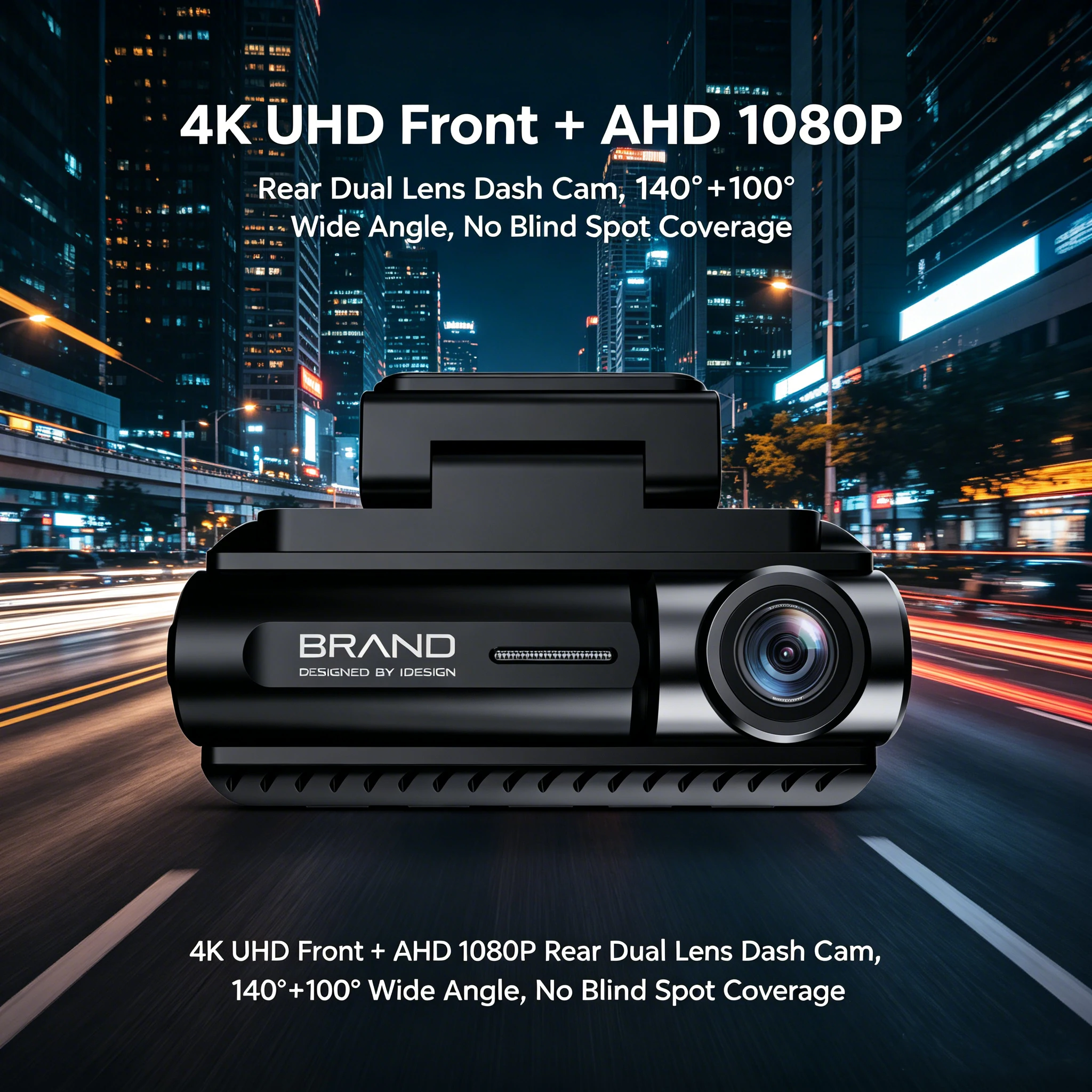 VS209 Car DVR Dash Cam Dual Lens Built-in 5G WiFi GPS APP Connection Real Time Video Preview Accurate Driving Video Recorder