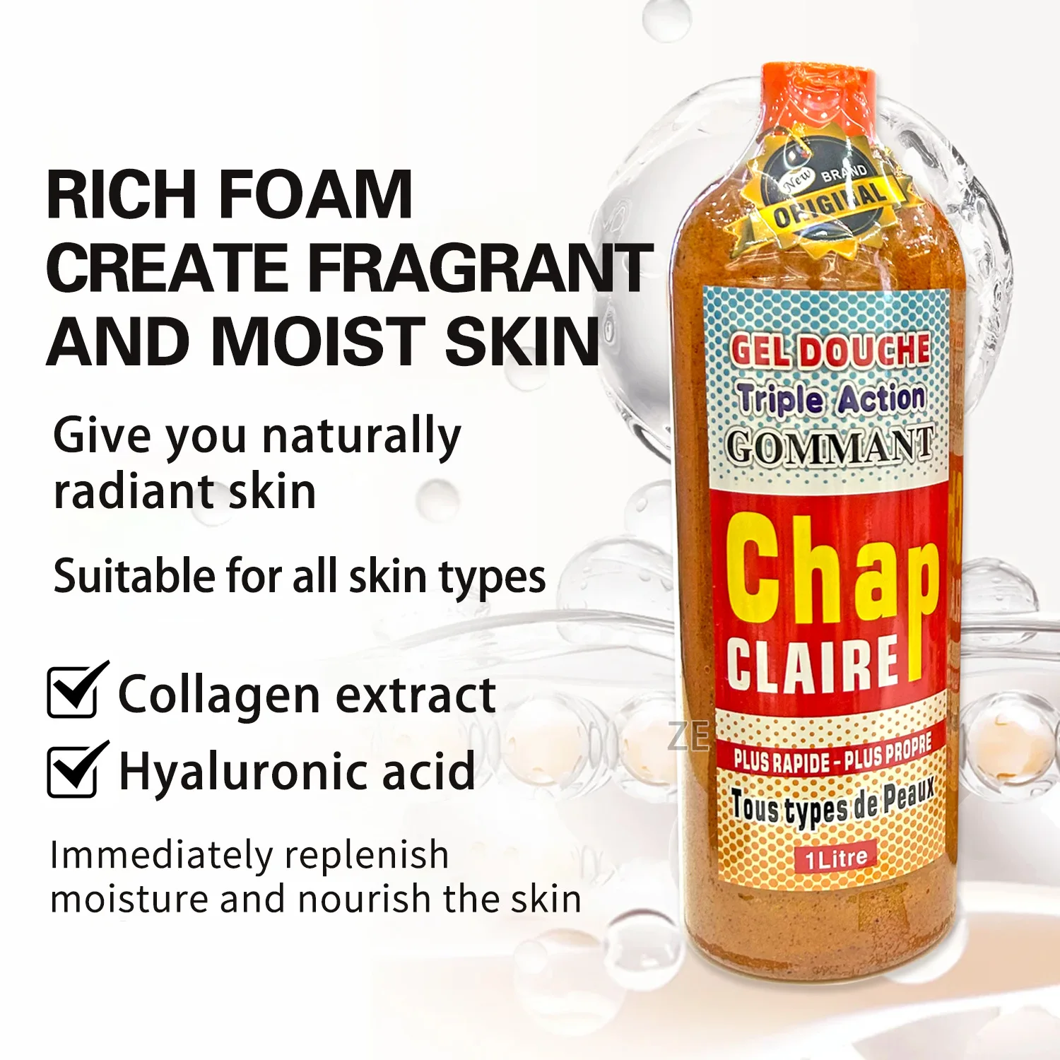 Gel Douche Ultra Blanchissant & Exfoliant OPEN WHITE / MYKMY - 100% Naturel - Soin Anti-Taches