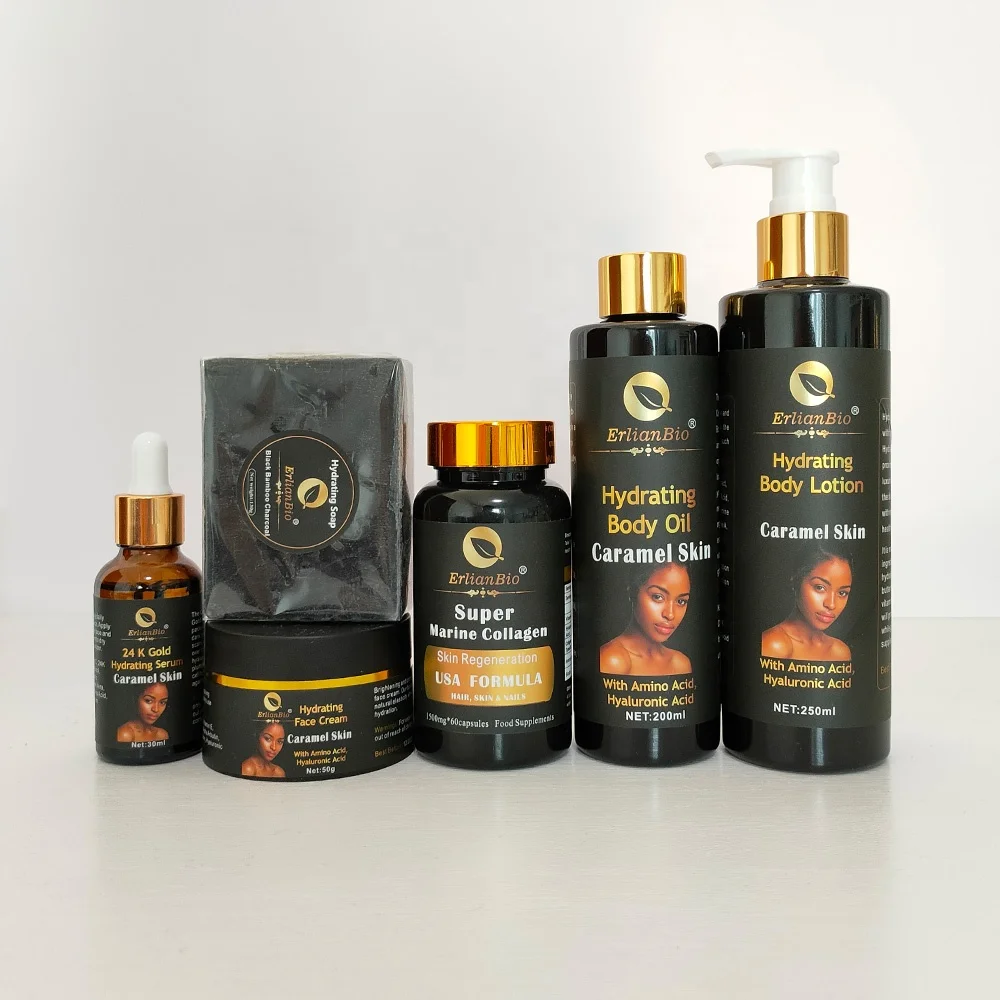 Caramel Exfoliate Skin Set Face Moisturizer Hydrating Exfoliating Body