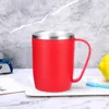 Big red stainless steel mouthwash cup with handle-450ml