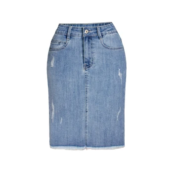 Wholesale new style high waist fashion casual denim fringe women jean skirt