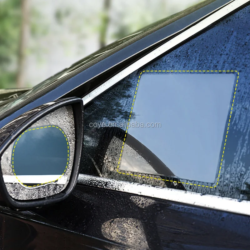 2Pcs Car Rear view Mirror Protective Film Rainproof Anti Fog Anti-glare Window 