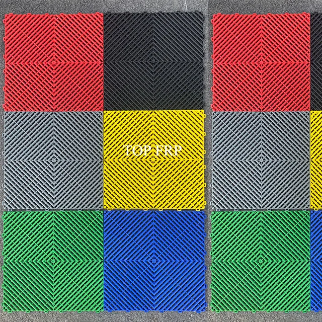 Factory Grade Interlocking PP Plastic Grid Floor Tiles for Car Wash Detailing Workshop