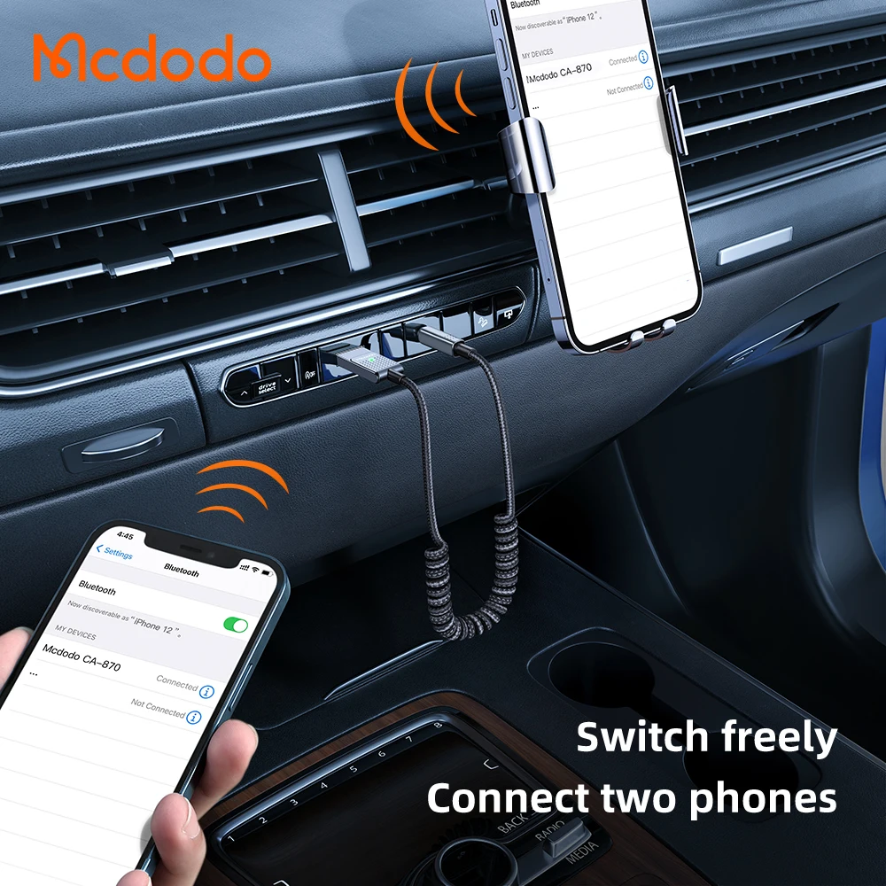 Adaptateur Bluetooth Voiture Mcdodo – USB-A, Bluetooth 5.0, Bouton Multifonction