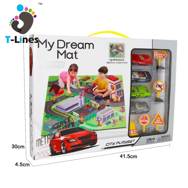 
Обучающий дорожный игровой коврик для детей с автомобилем 