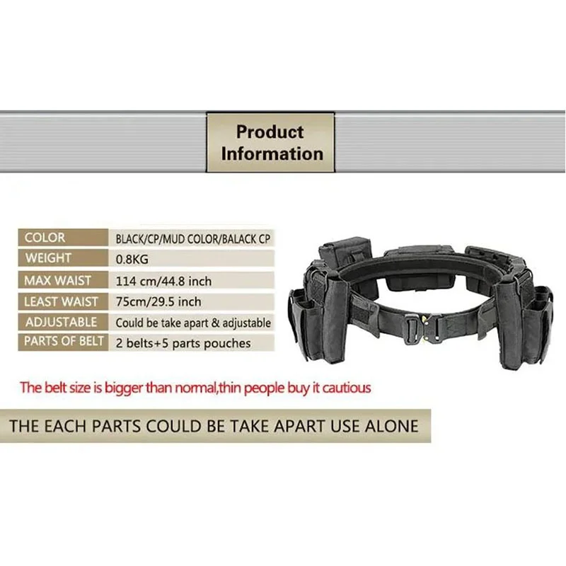 Camping and Everyday Use Tactical Belt Utility Nylon Tactical Duty Belt Tactic Sport Enthusiasts Training Waist Belts