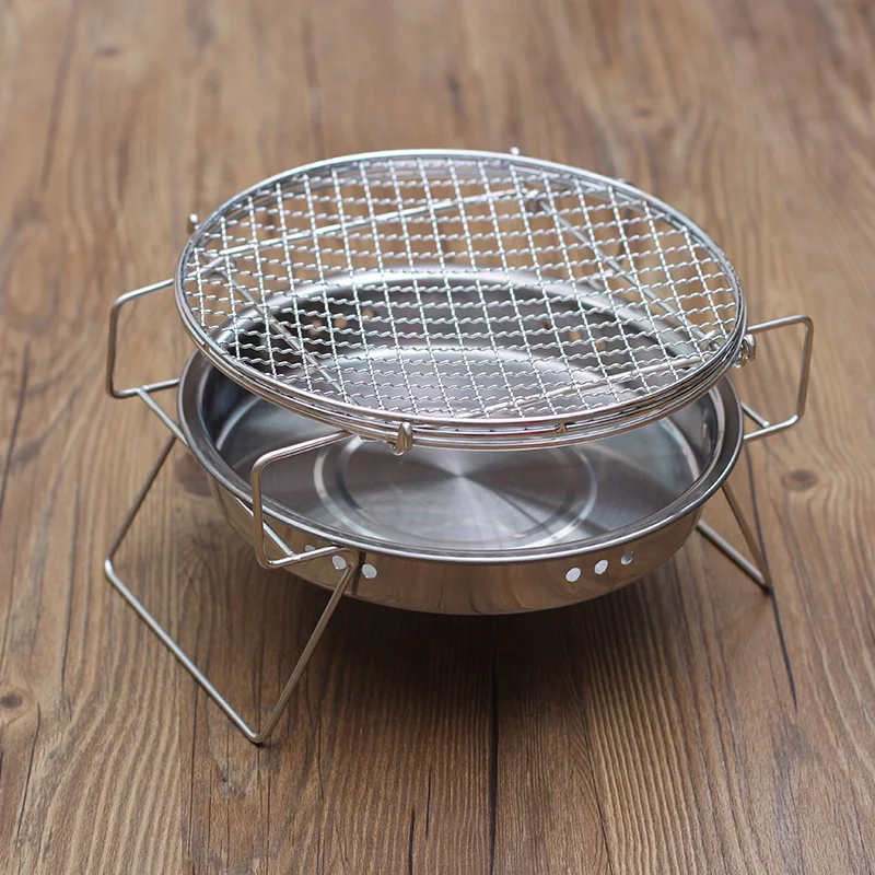 Portable Small Table Top Japanese Yakitori Grill Stainless Steel Mini Round Bbq Grill