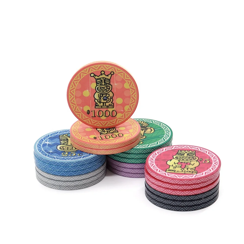 Wholesale Custom Ceramic Poker Chips Tiki King Chip 12g 43mm Casino
