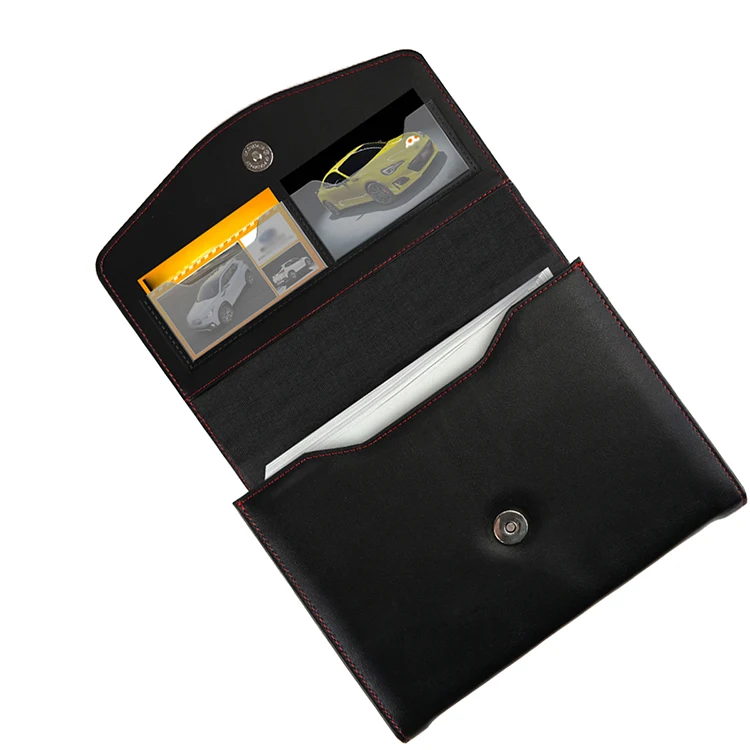 Car Manual Holder  Vehicle Document Storage Car Owners Manual Case Cover Pouch With Name Card Holder Inside