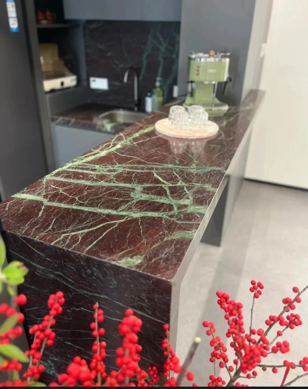 product modern nature luxury marble wall panel red green marble tile for indoor hotel villa bathroom tiles kitchen countertop wall floor-4