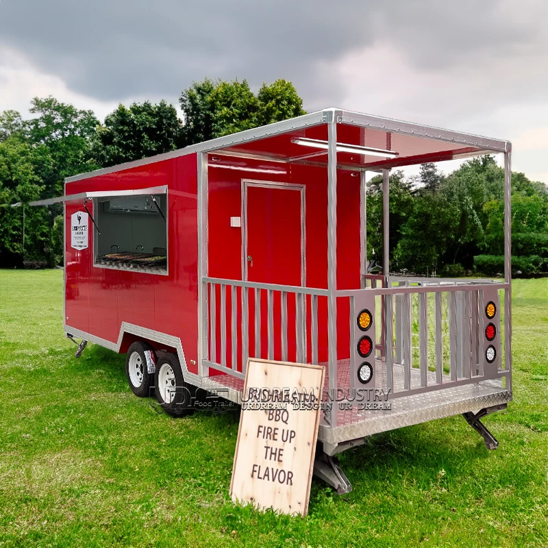 Custom Food Trailers Fully Equipped Usa Food Cart Mobile Food Shop With ...