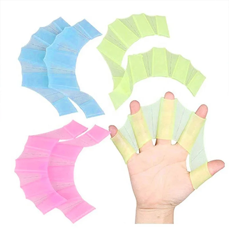 PATIKIL Silicone Swimming Gloves, 3 Pair Webbed Swim
