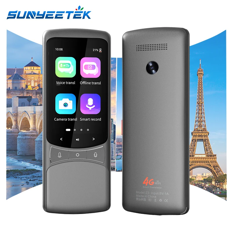 Sunyeetek Z3 Language Translator Voice Translate 135 Languages 4g/wifi