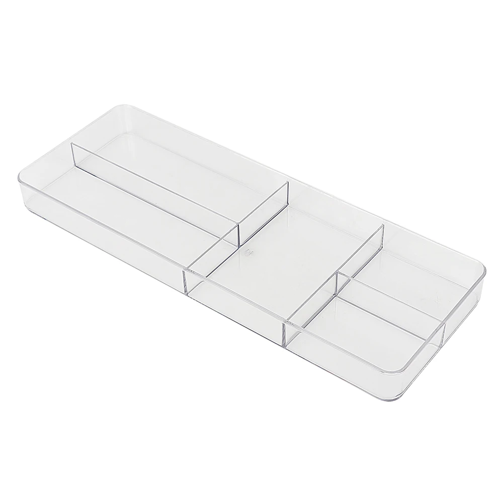 5 Compartment Plastic Clear Kitchen Knife And Fork Drawer Organizer ...