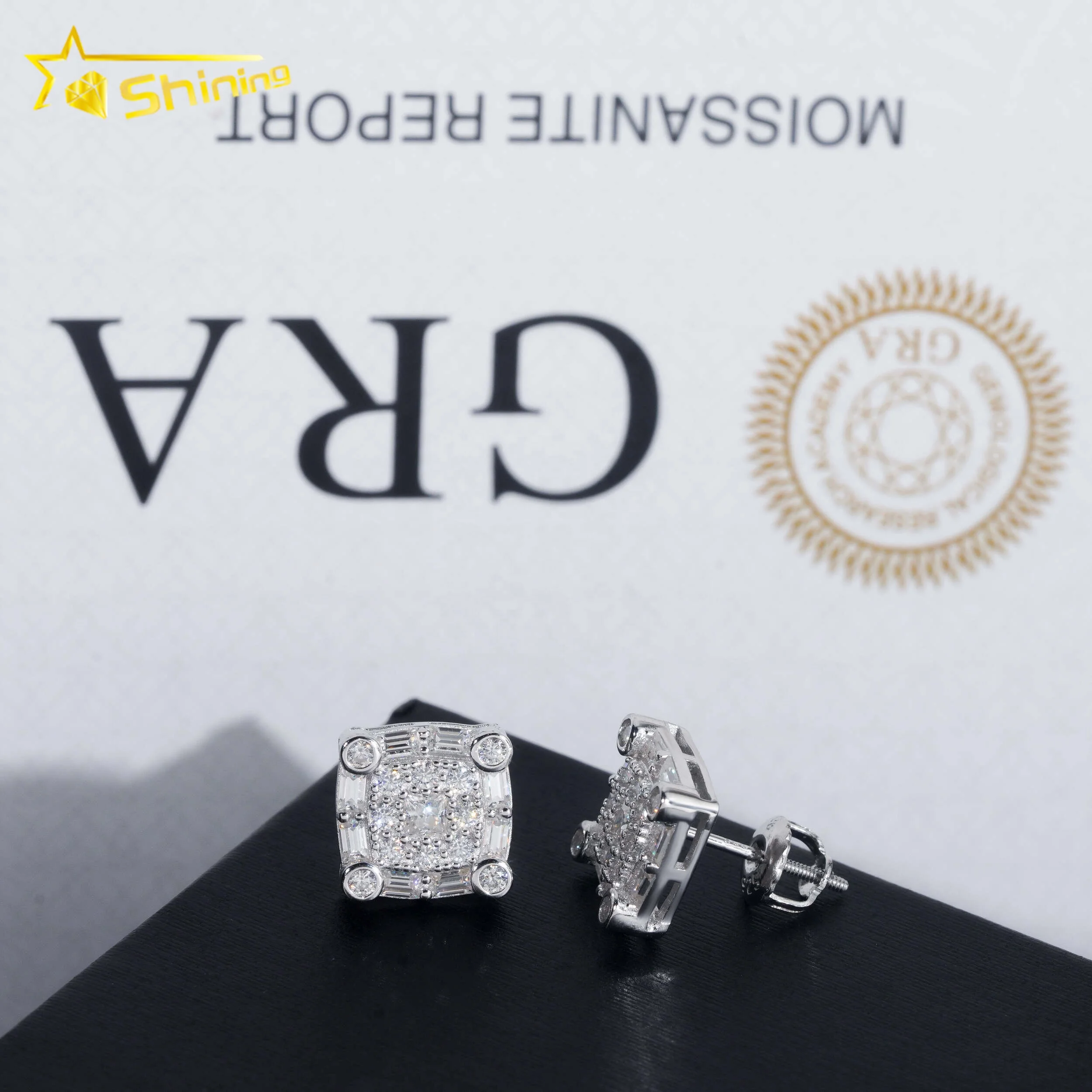 Orecchini in argento sterling 925 con moissanite - Gioielli raffinati all'ingrosso