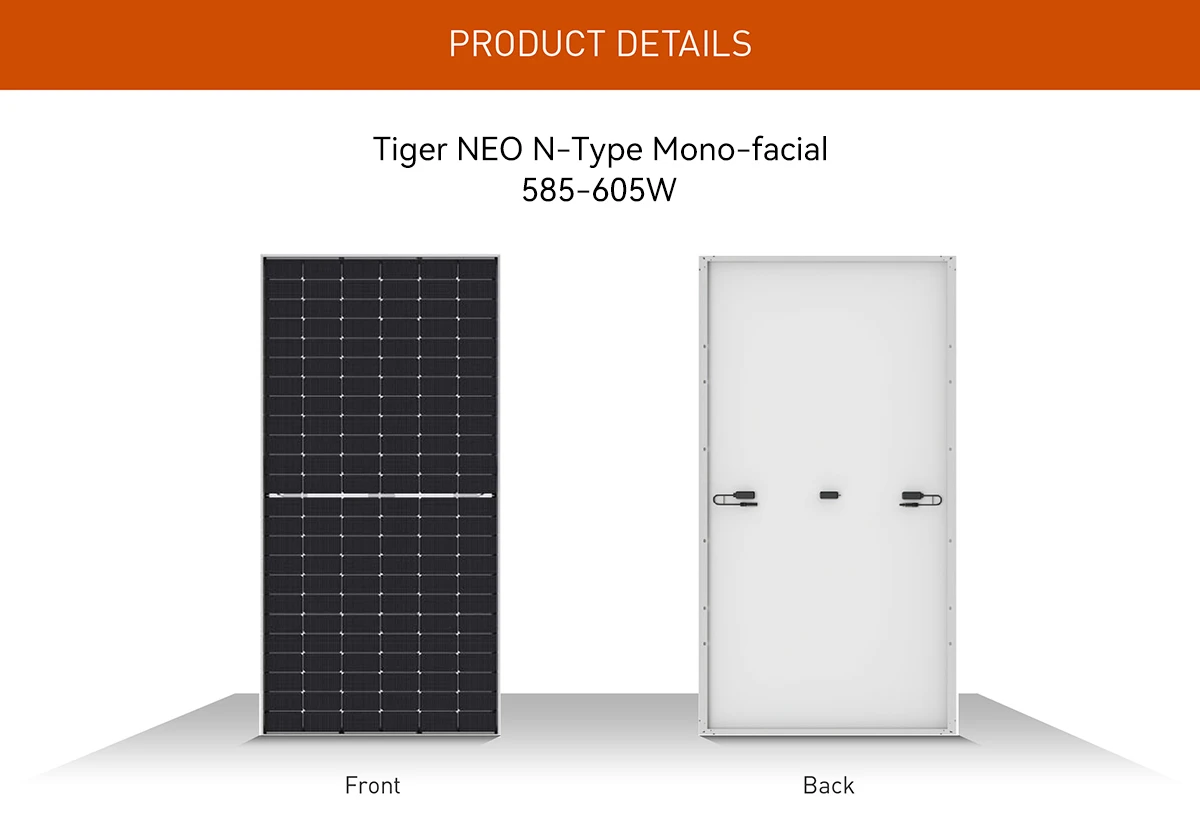 Jinko Solar Tiger Neo N-type PV Module 72HL4 605W 600 Watt 595W 590W ...