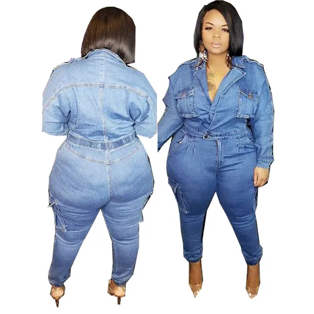 Collar Denim Jumpsuit,Thrift Bodysuit 