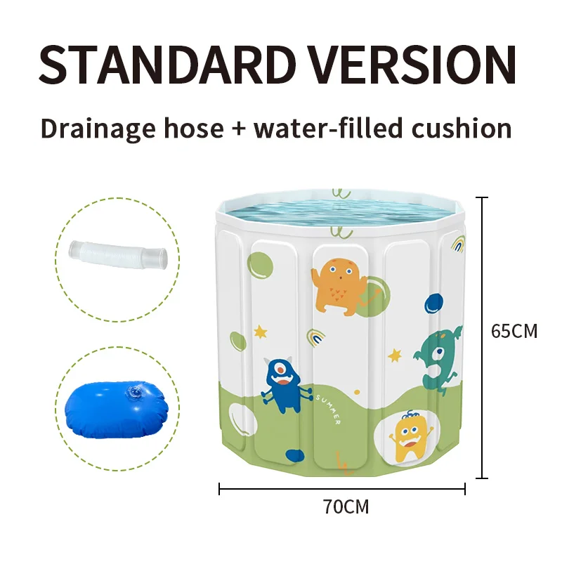 Blue Quacking Duck Design Folding Infant Bath Tub with Swift Drainage System and Dual Outlets for Enhanced Thermal Insulation