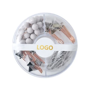 DIY Sticker Binder Clips Custom Logo Small Paper Clamps Set for Office Supplies 19mm Fancy Metal Binder Clips Paper Clips