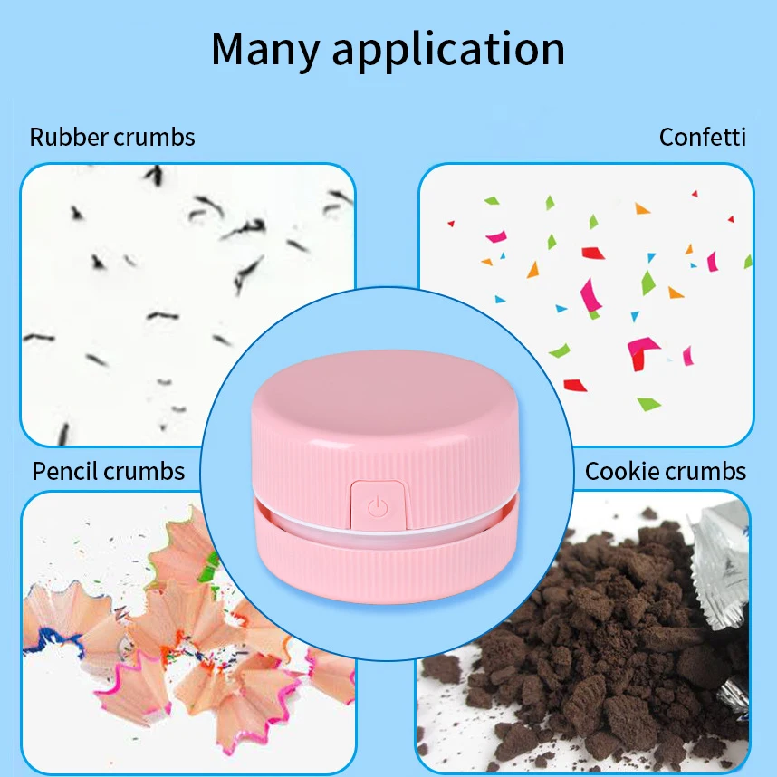 Маленький настольный резиновый Мини-пылесос с конфетти портативный студенческий Настольный портативный мини-пылесос
