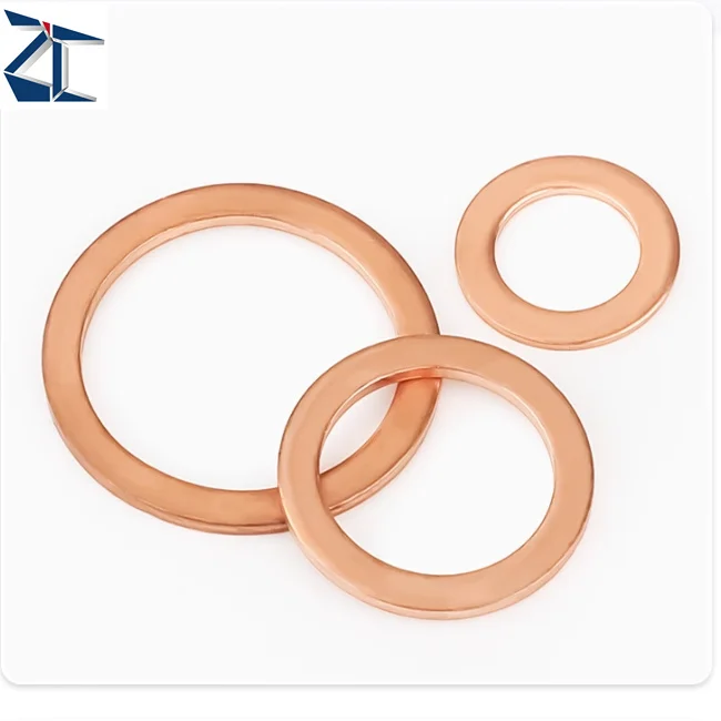 Exclusive Offer Custom Size Copper Gasket Flat Copper Sealing Solid Washer Copper Flat rubber metal Washers