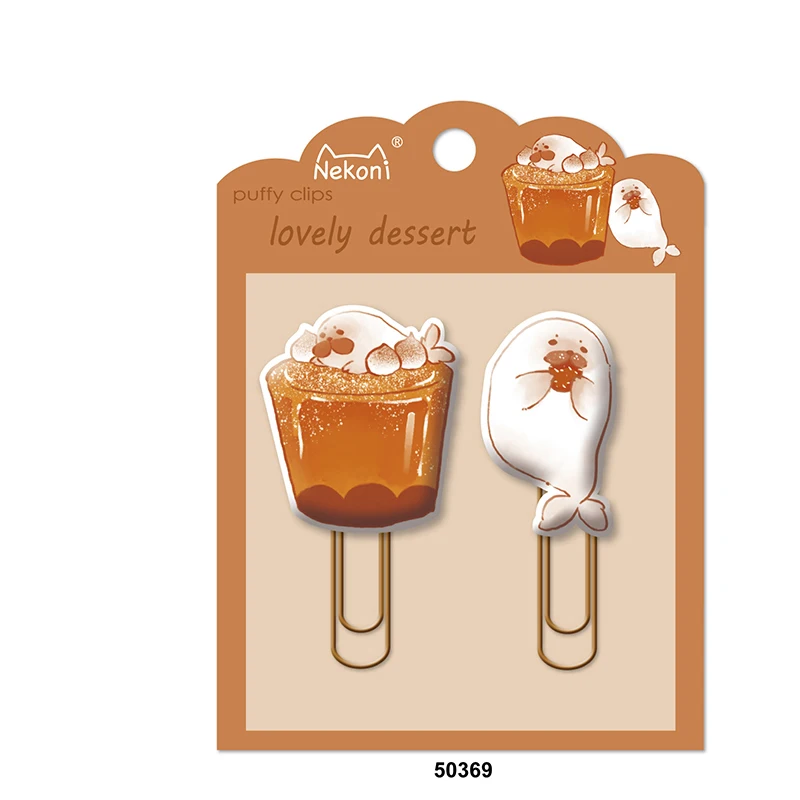 Nekoni Cute Bookmark Decorative Soft PVC Rubber Cartoon Holder Bookmark Custom Office Paper Clip Kawaii Paper Clip