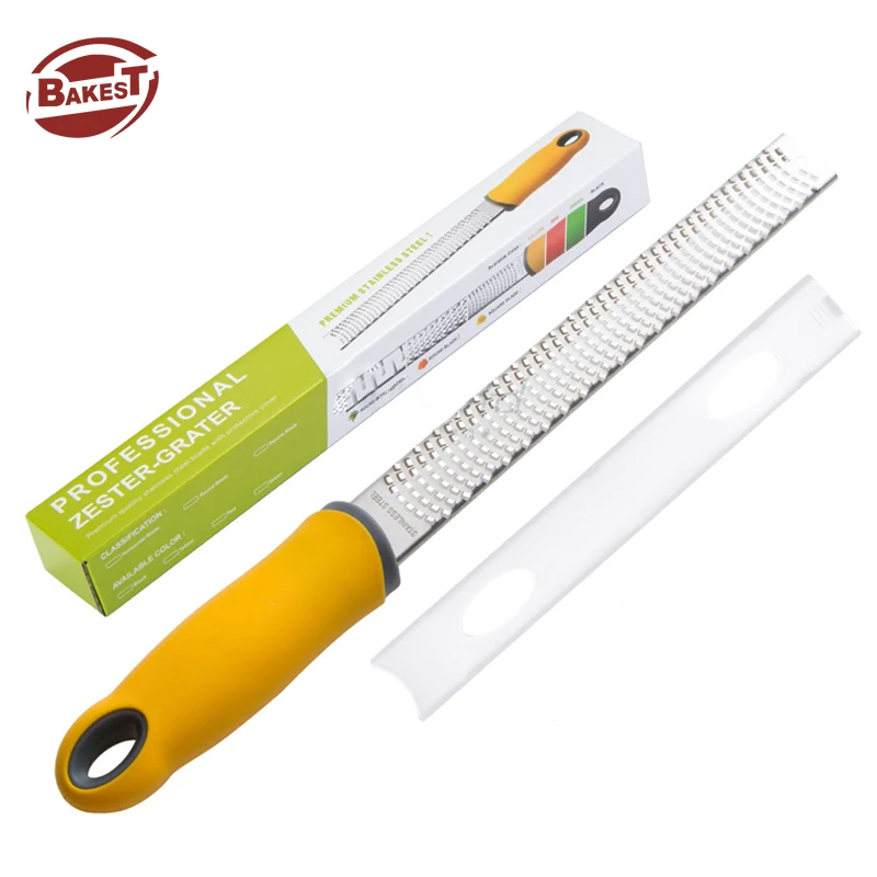 Stainless Steel Citrus Zester and Premium Safe Heavy Grater Lemon Zester With Premium Non-Slip Grip Handle