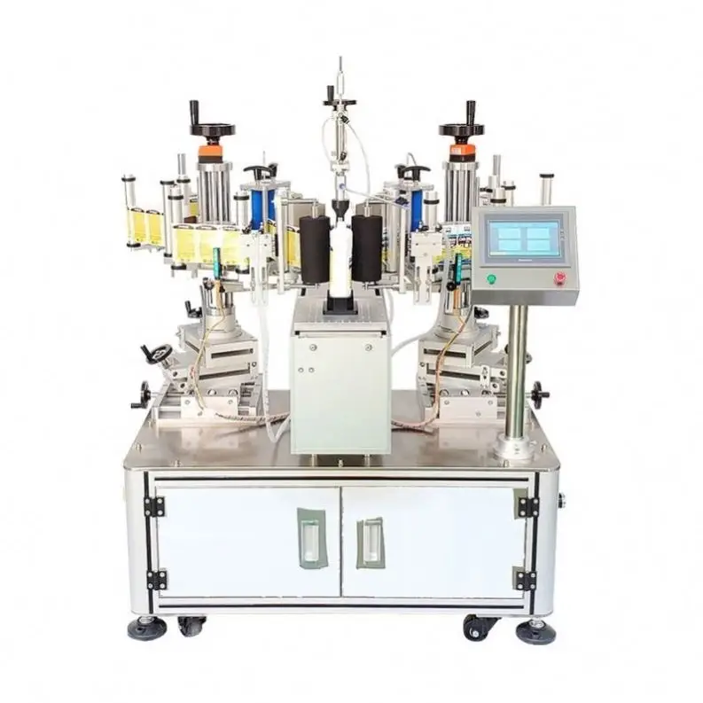 TEBAK Simple Manual Front and Back Side Hand Sanitizer Square Bottle Semi Automatic Label Machine