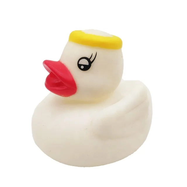 SEDEX Audit Factory Promotional Gifts Custom Soft PVC Bath Duck Squeeze Floating Plastic Angel Rubber Duck Squeaky Toy