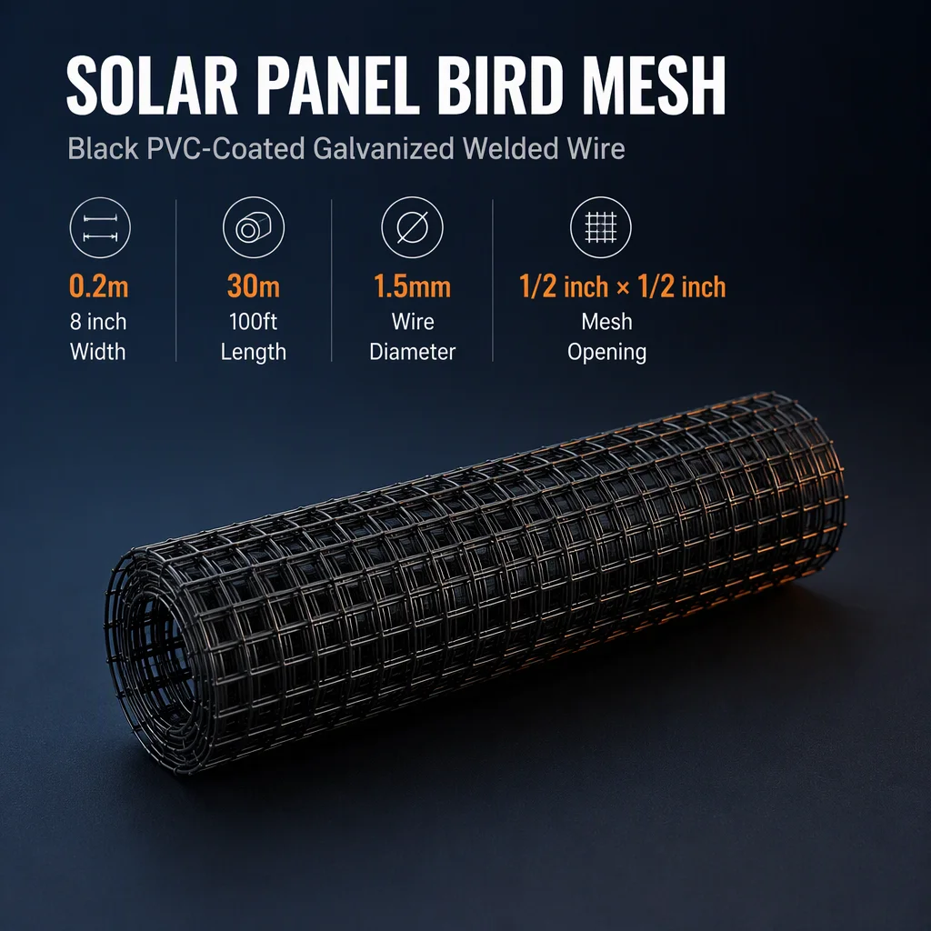 Rustproof Solar Panel Critter Guard Mesh Roll Anti Rodent Squirrel Bird Barrier Galvanized Wire Netting Pigeon Proofing