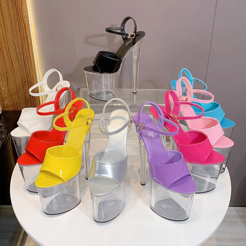 Оптовая продажа; Ботинки; Пикантные женские босоножки; Женская обувь с украшением в виде кристаллов на высоком каблуке 20 см, женские туфли-лодочки на платформе; С ремешком, туфли для танцев на шесте сандалии обувь для стриптиза