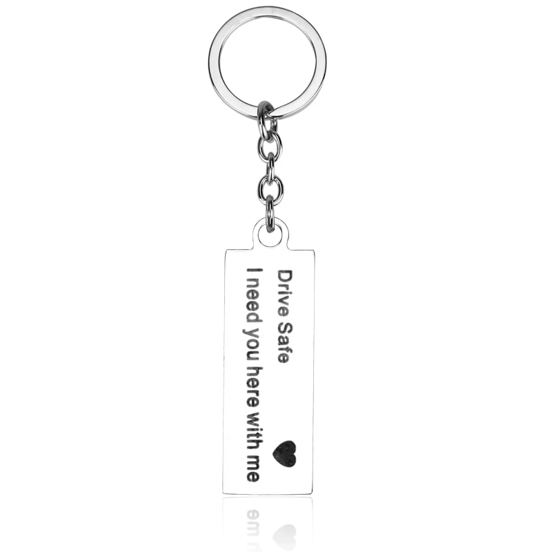 TE-US Drive Safe I Need You Here with Me - Keychain for Couples