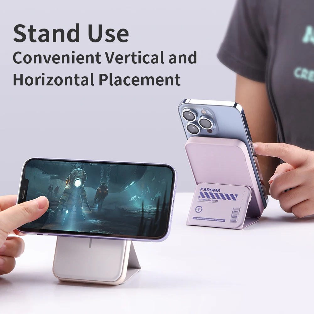 ROCK P83  Fast Charging Wireless Power Bank Holder Wireless Charging Power Bank 5000mAh