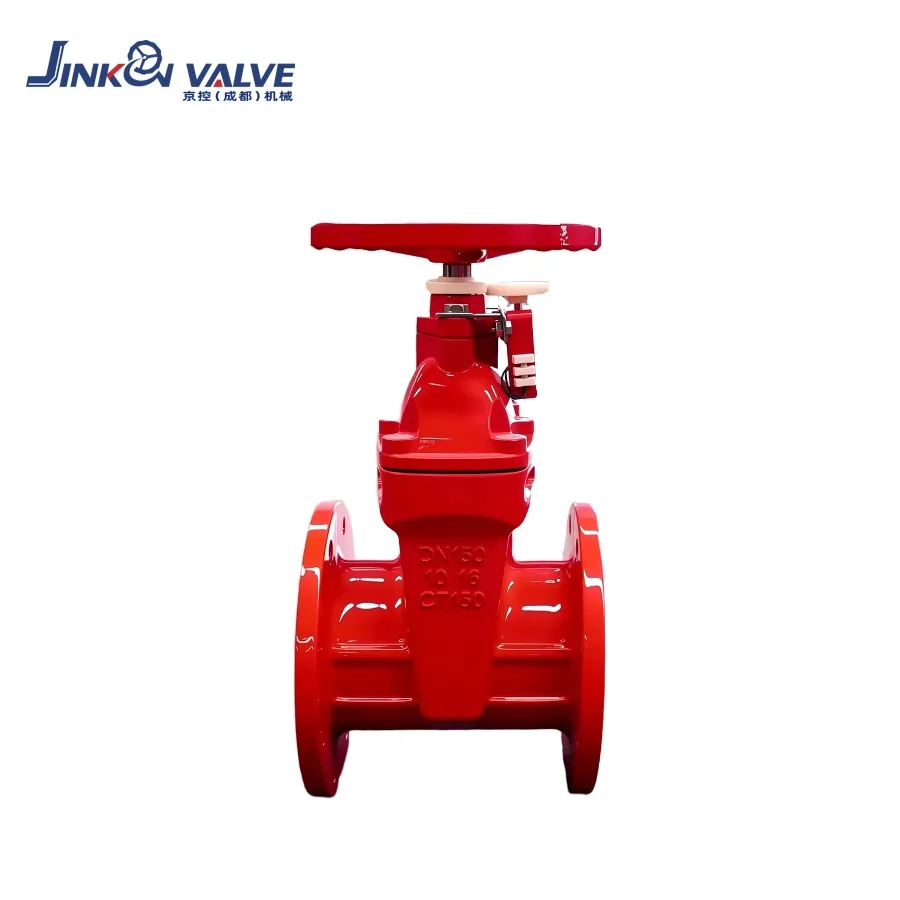 Flanged Manual Signal Indicating Gate Valve Water Fire Systems QT450 Ductile Iron Body EPDM Resilient Seat Stainless Steel Stem