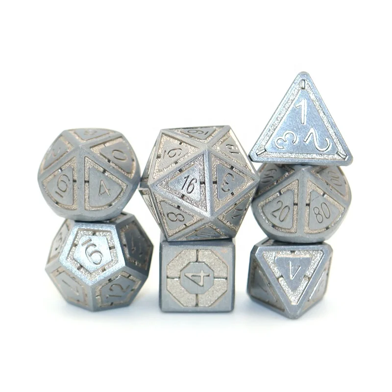 Conjunto de Dados DND RPG Personalizado de Metal Poliédrico, Dados para Jogos, Venda por Atacado OEM