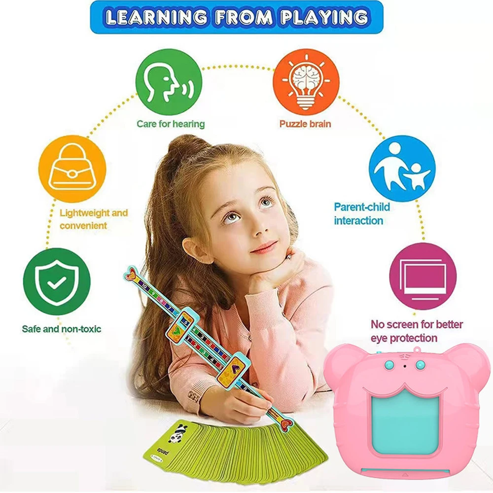 Hot pre-school education toddler phonics card readers dealer machine electronic baby learning toys alphabet talking flash cards