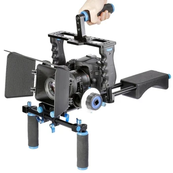 YELANGU Dual Handles Camera Shoulder Mount + Camera Cage Stabilizer Kit With Matte Box YLG1103A-A detail image