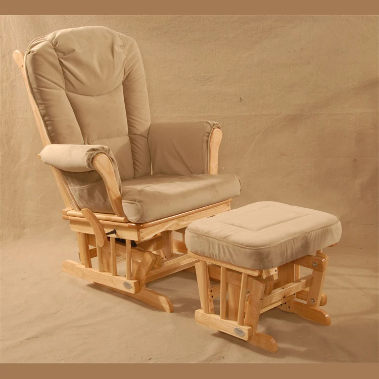 Incredibly Smooth Quiet Gliding Baby Nursery Relax Rocker Rocking Chair Glider and Ottoman Set