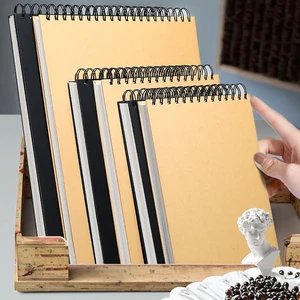A3 B5 Size Hardcover Sketchbook Thermal Binding PU Leather Spiral Style School Journal for Students for E commerce Brands