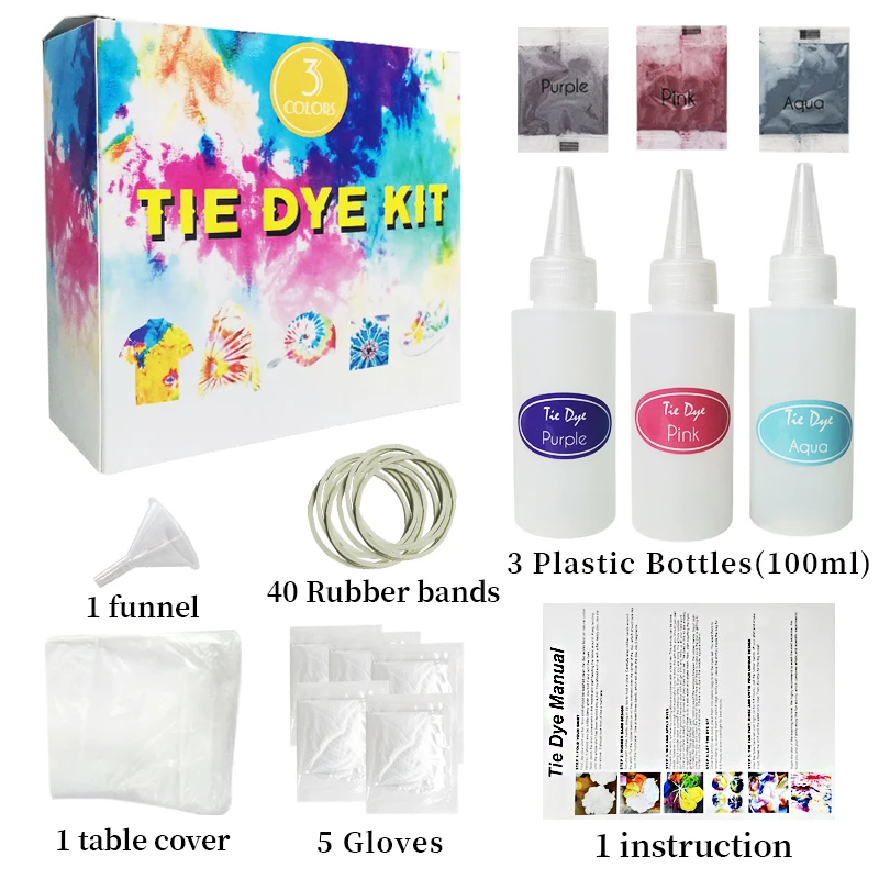 Бесплатная Настройка ярких красок KHY для взрослых Oem и цвет порошка ткани художественные принадлежности набор красителей галстуков своими