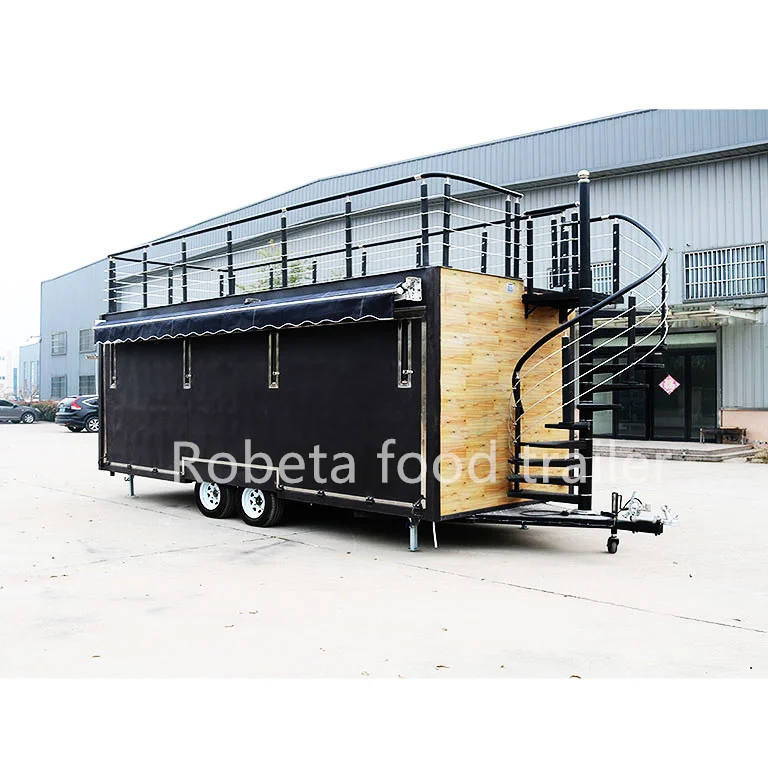 Coffee bar Cart Double Decker Mobile bar Truck Food Truck 20 Feet Food Truck with Ice Cream Machine Prefab Container Coffee Shop