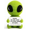 Green Sitting alien-y card