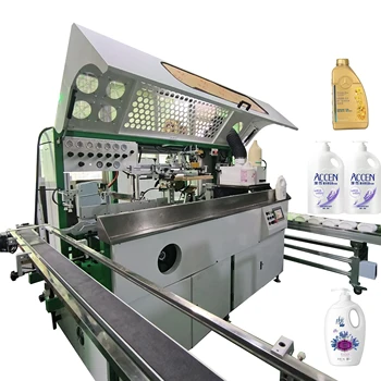 Pneumatic Automatic Screen Printing Machine for Shower Gel Bottle Vat Oil jugs and buckets screen printing machine