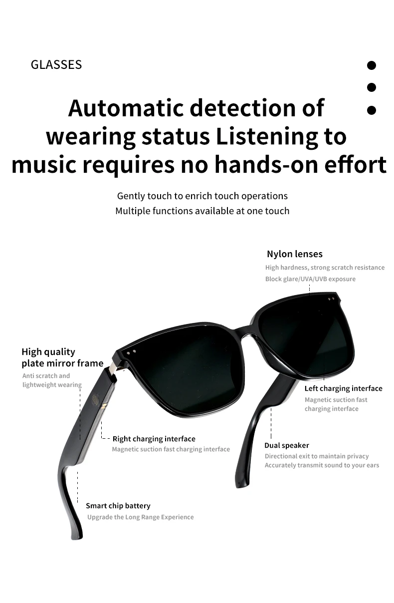If you are searching for a supplier of a product with perfect quality control and highly competitive prices, which gives you an advantage in expanding your local market, then contact us now!  Competitive suppliers of  2026 MZ06 Audio Smart Glasses Music Touch Control Waterproof Hands-Free Calls Sunglasses Voice Assistant Smart Wearable Headset