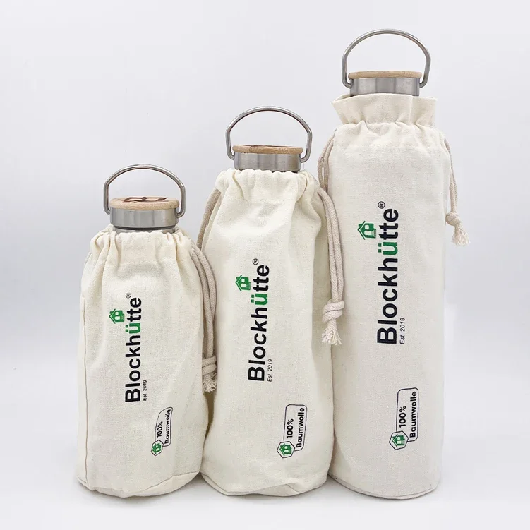 Custom Logo Printed Recycled Canvas Jewelry Ring Storage Pouch Luxury Soft Drawstring Dust Bag for Women Reusable for Promotion supplier