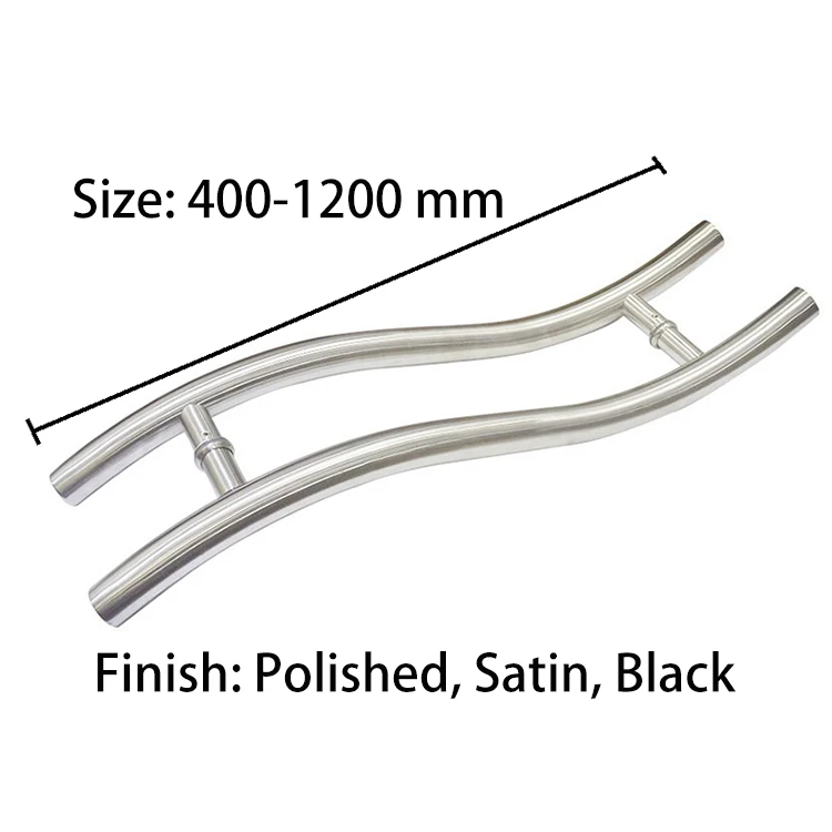 Factory Producers Arc Handle Hardware 304 Stainless Steel Push Pull S Shape Glass Door Handle