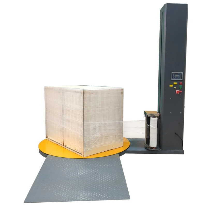 Automatic Film Packing Ring Wrappers Pallet Turning Table Stretch Starch Wrapping Packing Machine