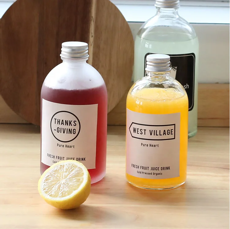 150ml 350ml 500ml Empty Clear Frosted Alcoholic Beverage Syrup Juice Kombucha Coffee Milk Boston Round Glass Bottles 250ml