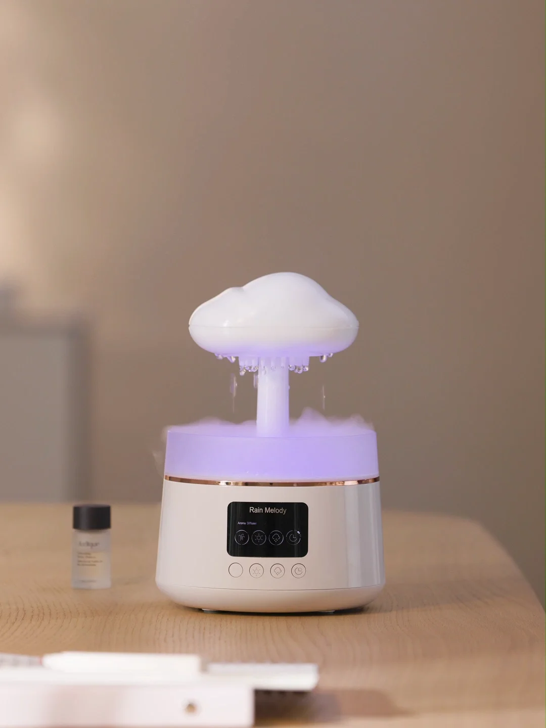 Raindrop Aroma Diffuser White Noise Mushroom Raining Cloud Night Light Aromatherapy Humidifier