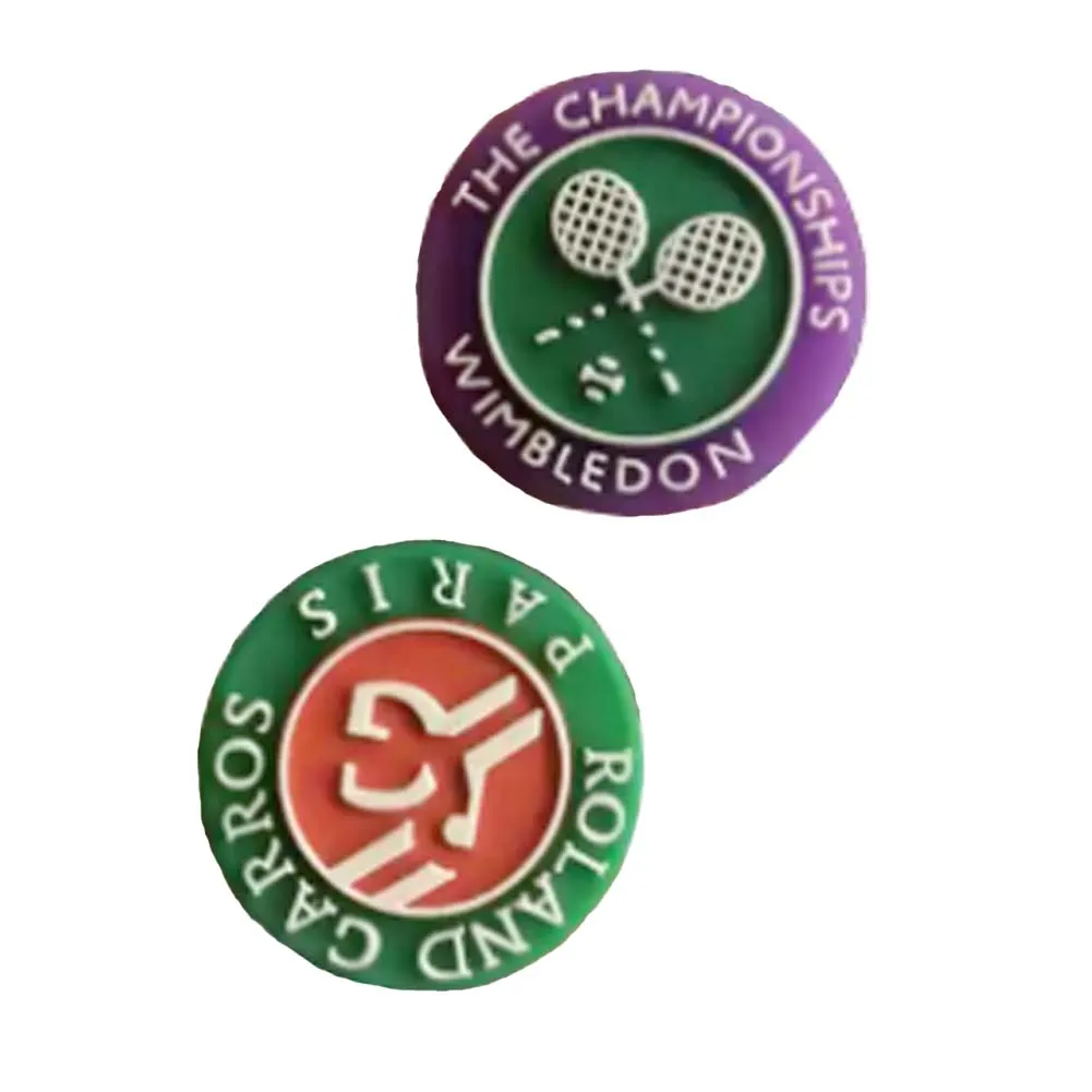 Custom Logo Rubber Embossed Cartoon Tennis Racket Vibration Dampener